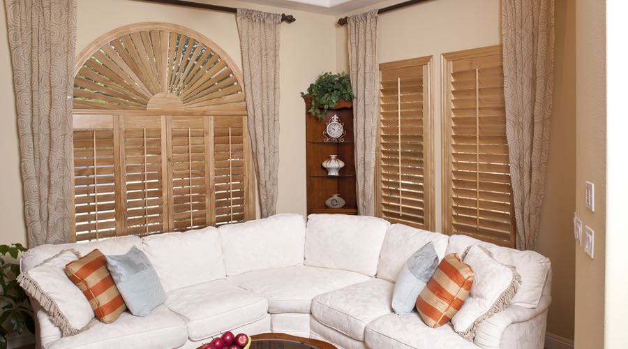 Ovation Wood Shutters In Austin Living Room